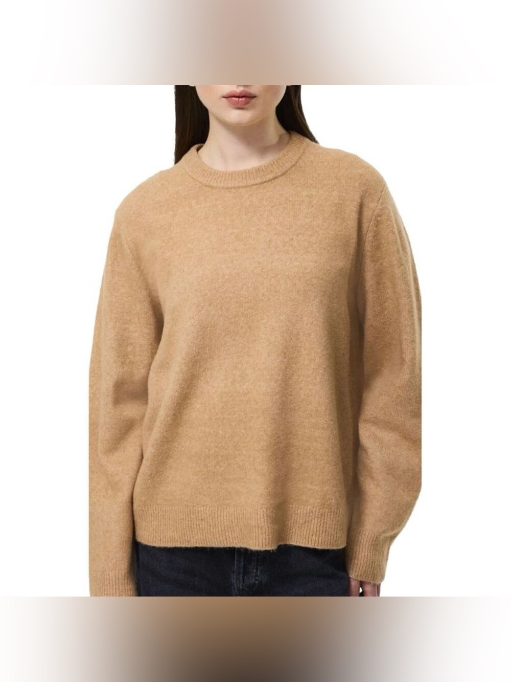French Connection Emilia Knit Boyfriend Pullover in Camel